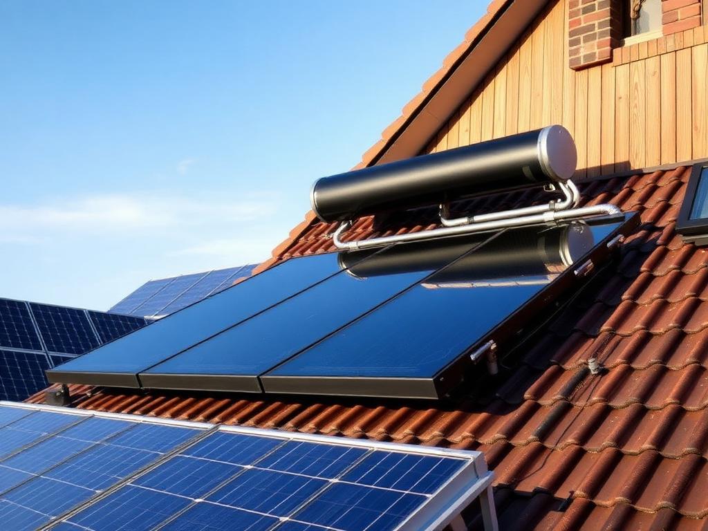 Zonnestroomboiler die tapwater verwarmt met zonne-energie